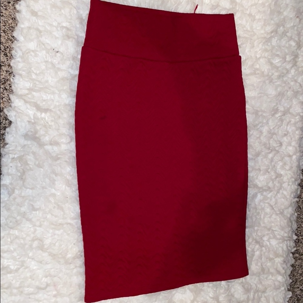 Red pencil skirt